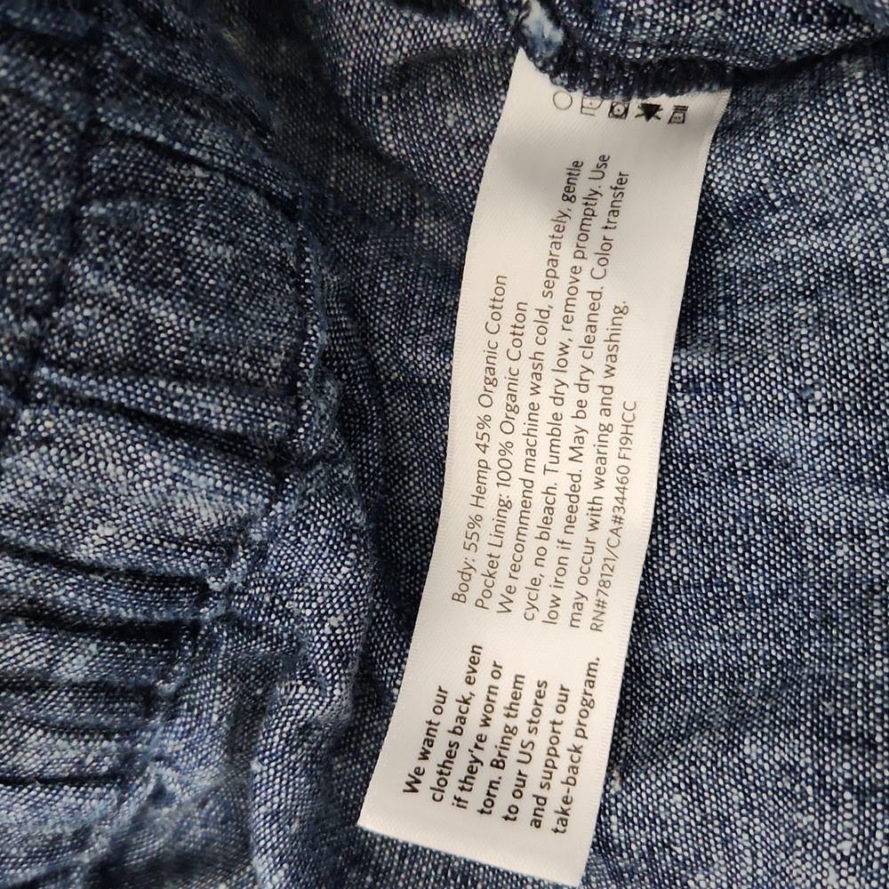 NWT Eileen Fisher Hemp Organic Cotton Chambray Straight Pants. Size XXS - Picture 9 of 10